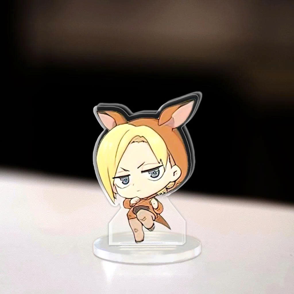 Standee Anime, Mô Hình Levi Cao 5cm In UV Cắt Viền Levi Mikasa Eren Reiner Dễ Thương Ngầu Trang Trí Bàn Học - SakuMai
