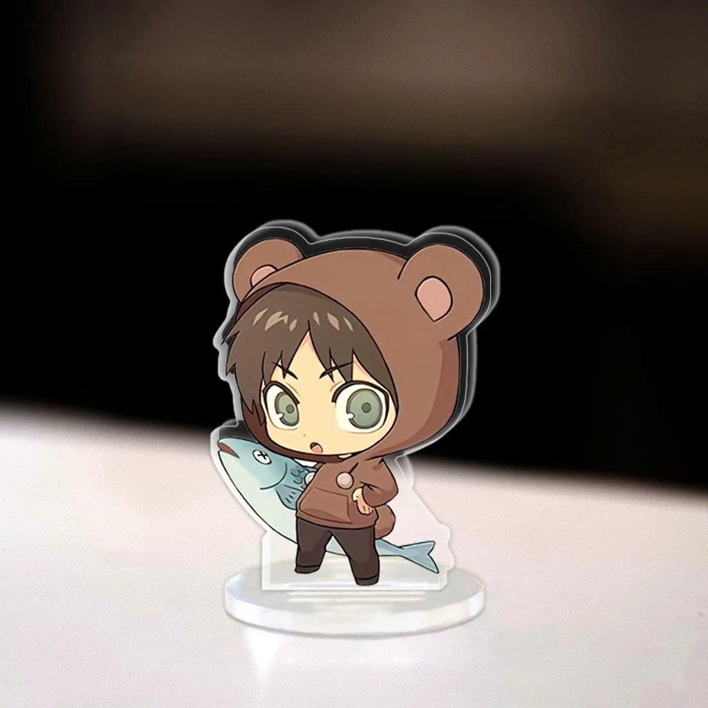 Standee Anime, Mô Hình Levi Cao 5cm In UV Cắt Viền Levi Mikasa Eren Reiner Dễ Thương Ngầu Trang Trí Bàn Học - SakuMai