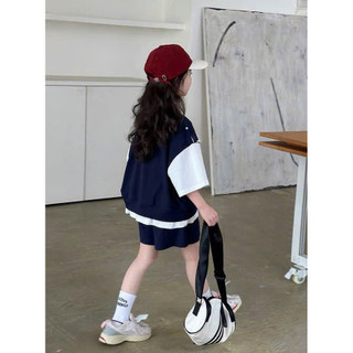 [B&G] Sét bộ thể thao ngắn tay chữ cotton mát mùa hè cho bé gái từ 2-12 tuổi(12-45kg)