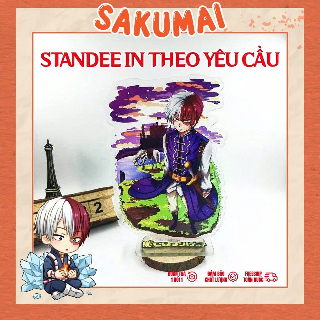 Standee, My Hero Academia Cao 5cm In UV Cắt Viền Todoroki Shoto Midoriya Bakugo Dễ Thương Trang Trí Bàn Học - SakuMai