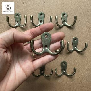 Combo 5-10 móc treo đồ đôi kim loại gắn tường Oabu 5.2cm phong cách cổ điển vintage 02a