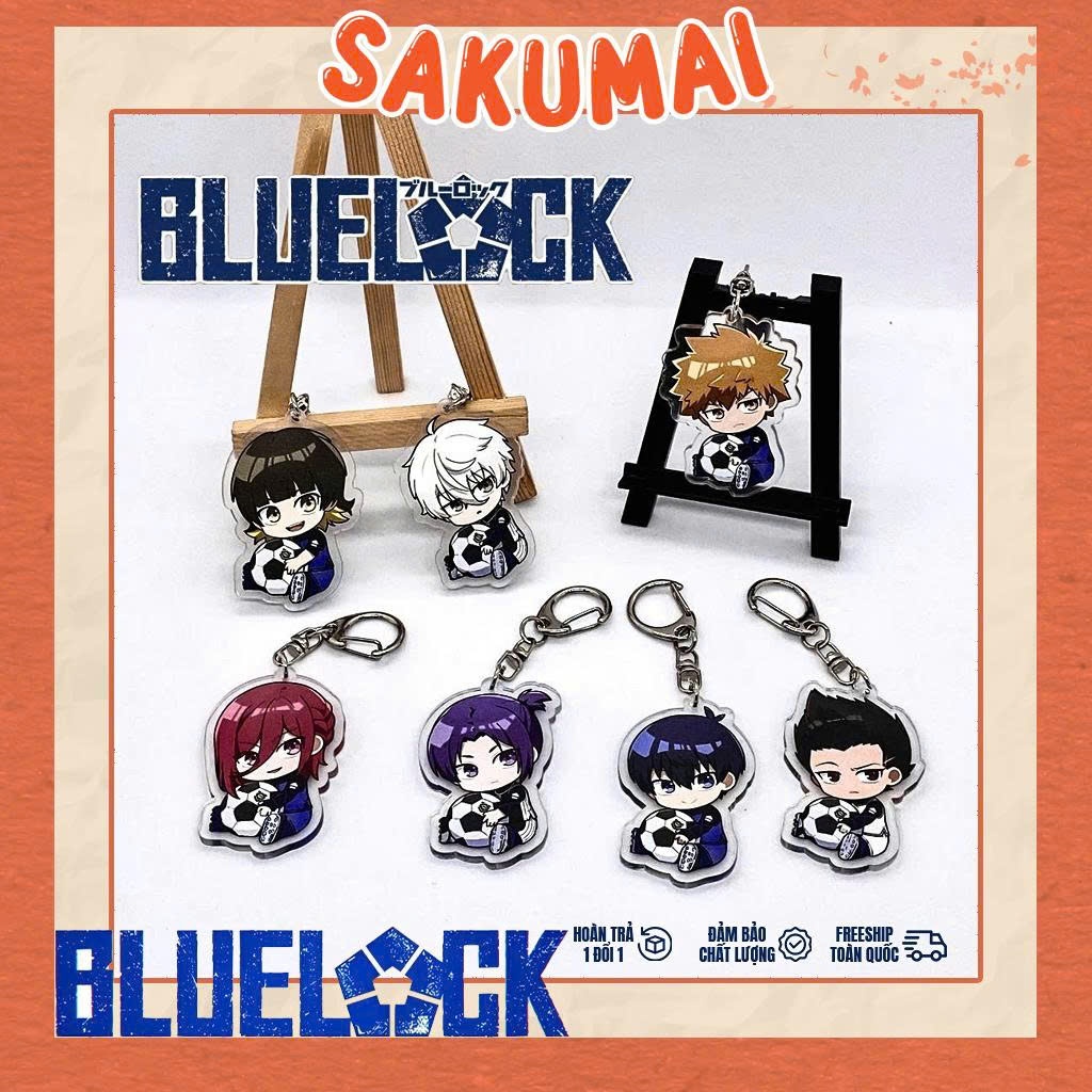 Móc Khoá Chibi, Móc Khoá Blue Block Cute In Acrylic 2 Mặt Cắt Viền In Hình Các Nhân Vật Dễ Thương Treo Balo - SakuMai