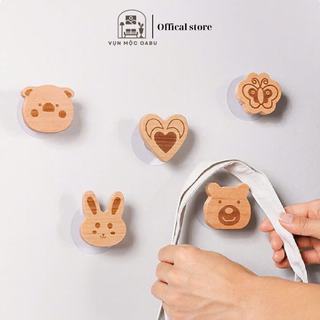 Móc treo gỗ hình con vật dễ thương OABU (Dán+vít kèm theo) trang trí decor