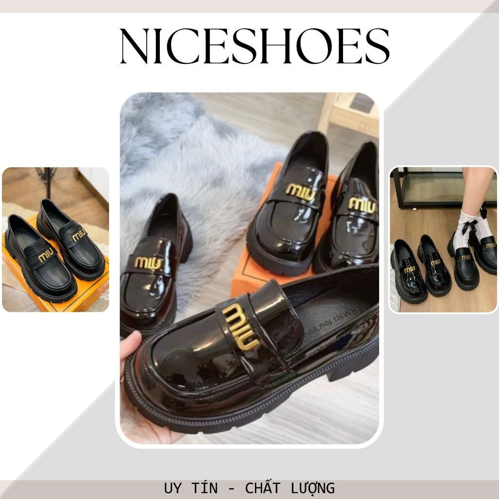 Giày Oxford Miu Miu Nữ, Giày Da Nữ Đế Bằng, Da Cao Cấp Siêu Sang Cao Cấp Êm Chân || N05