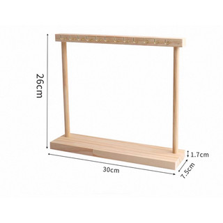 Giá Đỡ Trưng Bày Trang Sức dây chuyền 12 Móc Bằng Gỗ Trơn Tháo Rời Được