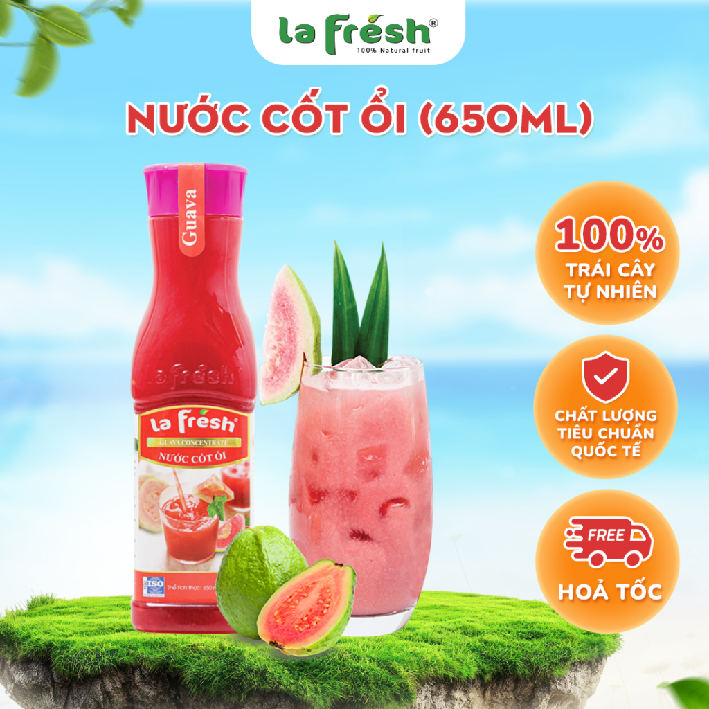 Nước Cốt Ổi Lafresh Đà Lạt Chai 650ml - Hương ổi ( ổi đỏ ) Pha chế ...