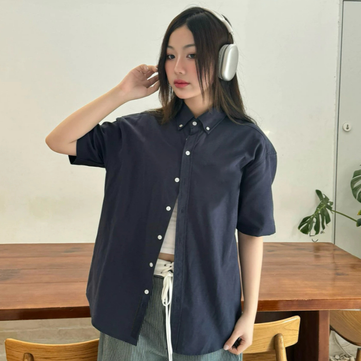 Áo Sơ Mi Nam Tay Ngắn HALLEY Eco Oxford Signature Logo Unisex Form Oversize Local Brand A26