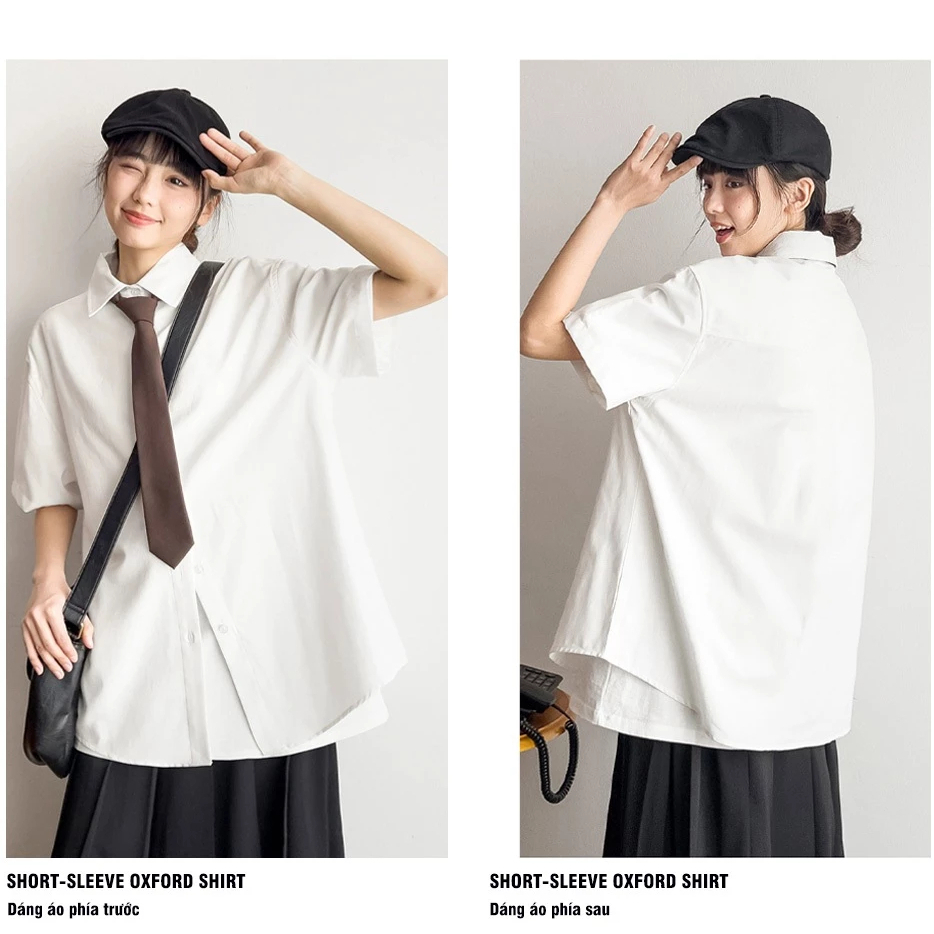 Áo Sơ Mi Nam Tay Ngắn HALLEY Eco Oxford Signature Logo Unisex Form Oversize Local Brand A26