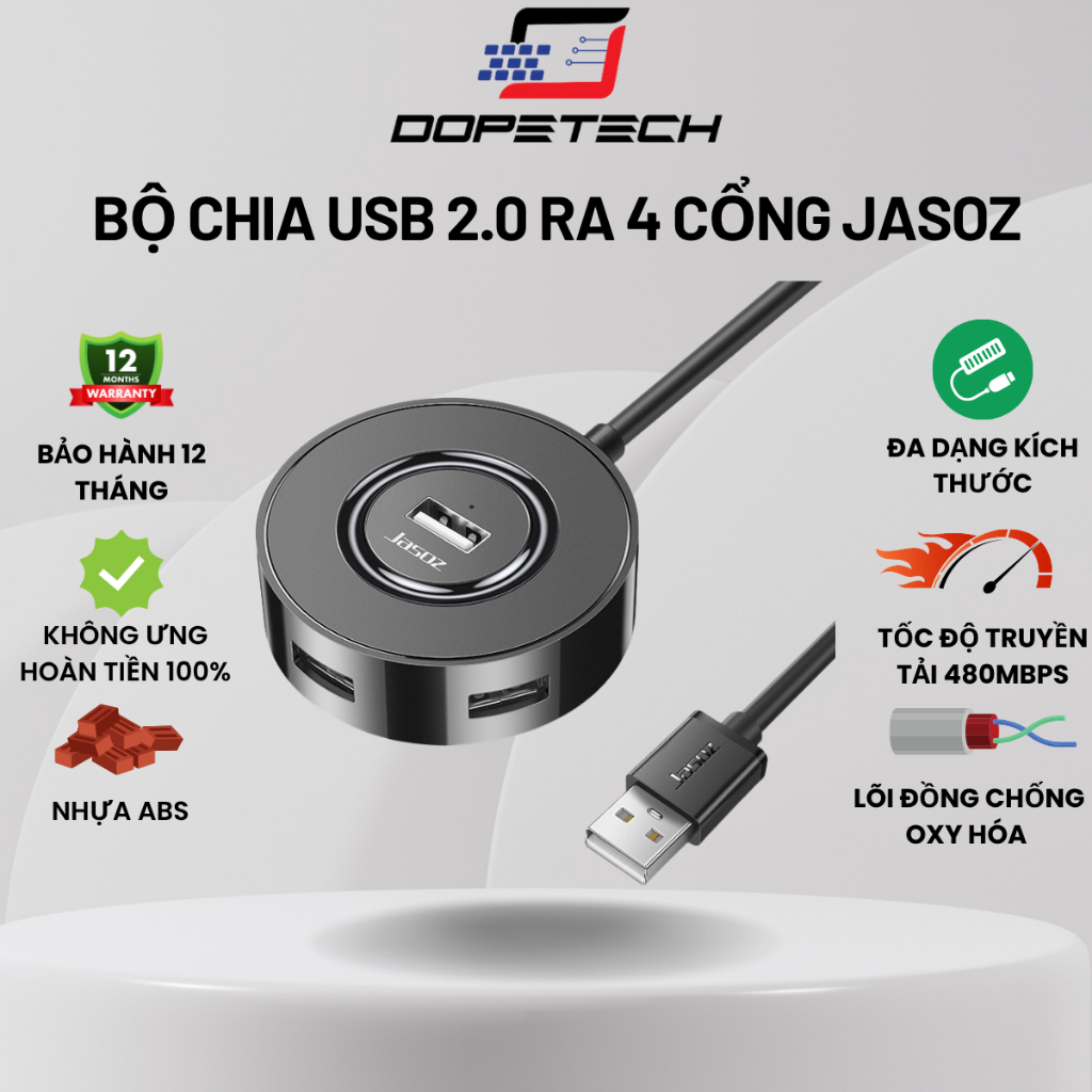 Cổng chia USB 2.0 3.0 ra 4 cổng USB 2.0 3.0 JASOZ, bộ chia cổng USB ...
