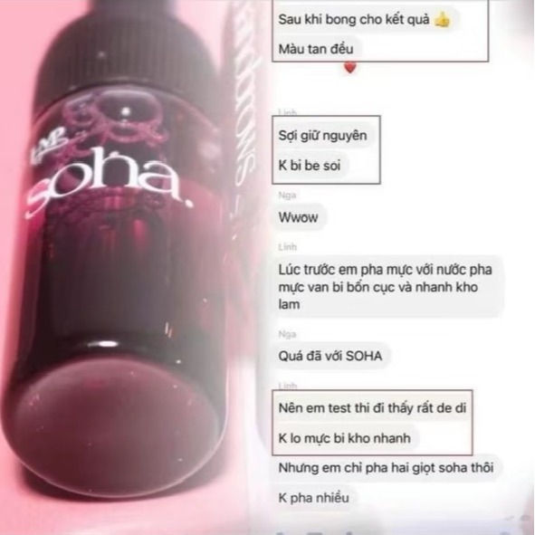 SOHA Mực Không Màu Làm Tan Cặn, Dẫn Màu Nhanh - Chai 10ml