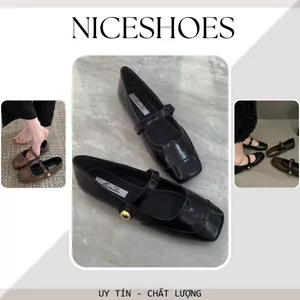 Giày Búp Bê Nữ, Giày Nữ Quai Gài Đính Ngọc Trai Siêu Xinh, Kiểu Dáng Basic Sục Đế Bệt Mềm Êm || N08