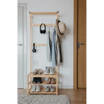 [CHỐNG MỐC] Giá Gỗ Treo Quần Áo, Kệ Gỗ Kèm Kệ Để Giày Dép Decor, Kệ Treo Đồ Trang Trí Phòng Ngủ Phòng Khách TV-K002 — ảnh 3