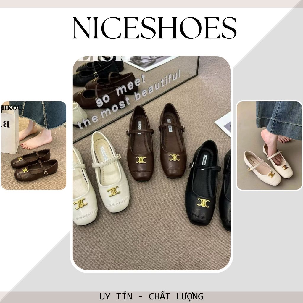 Giày Búp Bê Nữ, Giày Đế Bằng Bệt Chữ X, Kiểu Dáng Đơn Giản Phối Được Nhiều Đồ Full Box || N10