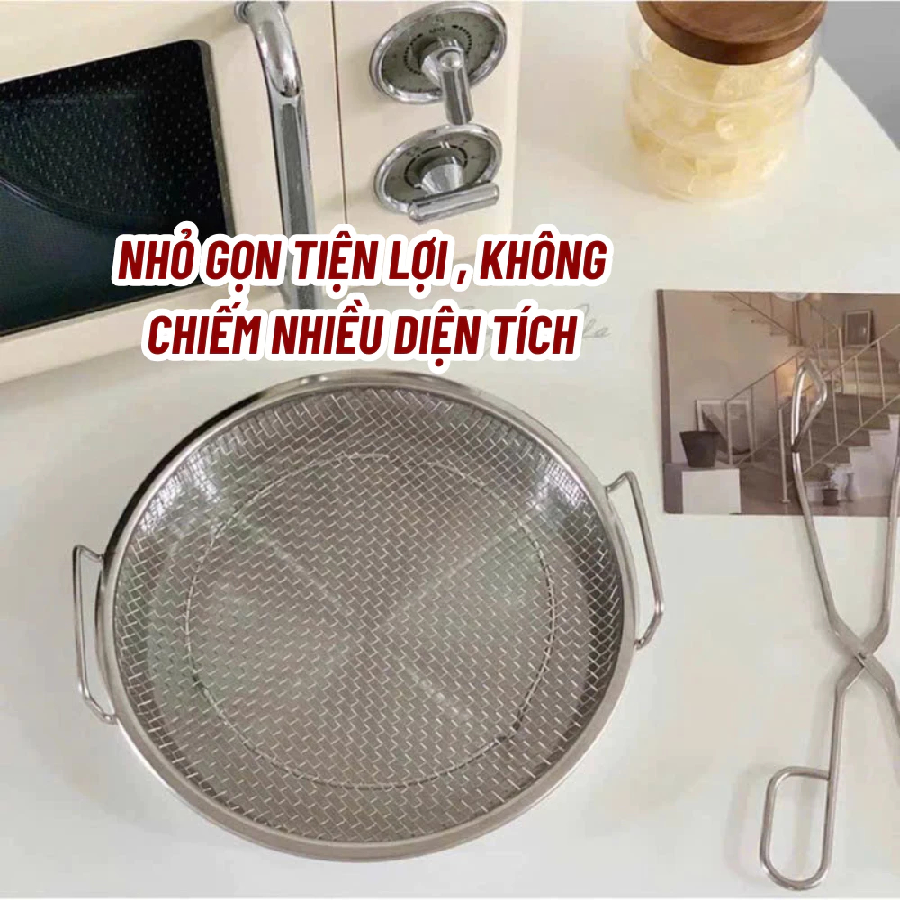 Bộ Vỉ Lưới Lọc Dầu Tiện Dụng Chất Liệu INOX 304 Cao Cấp, Dụng Cụ Đựng Thực Phẩm Lọc Dầu