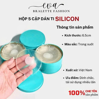 LT - Dán Ngực trong suốt combo 1 hộp xanh 5 đôi, siêu bám dính tái sử dụng nhiều lần