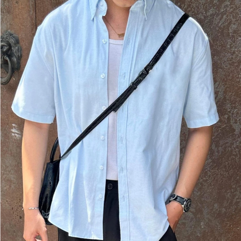 Áo Sơ Mi Nam Tay Ngắn HALLEY Eco Oxford Signature Logo Unisex Form Oversize Local Brand A26