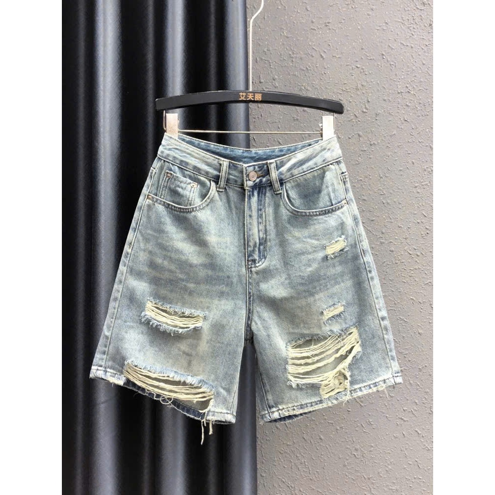 Quần jeans ngố nữ ống rộng rách gấu cá tính, quần bò lửng phong cách thời trang năng động ED17