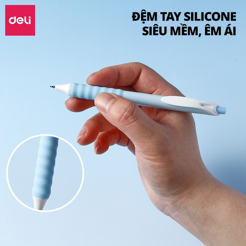 Bút Gel Có Mùi Thơm Deli -Bút Gel Viết Gel Bấm Hương Hoa Quả Ngòi 0.5mm Mực ĐenViết Đẹp Viết Bài Viết Sổ Tay