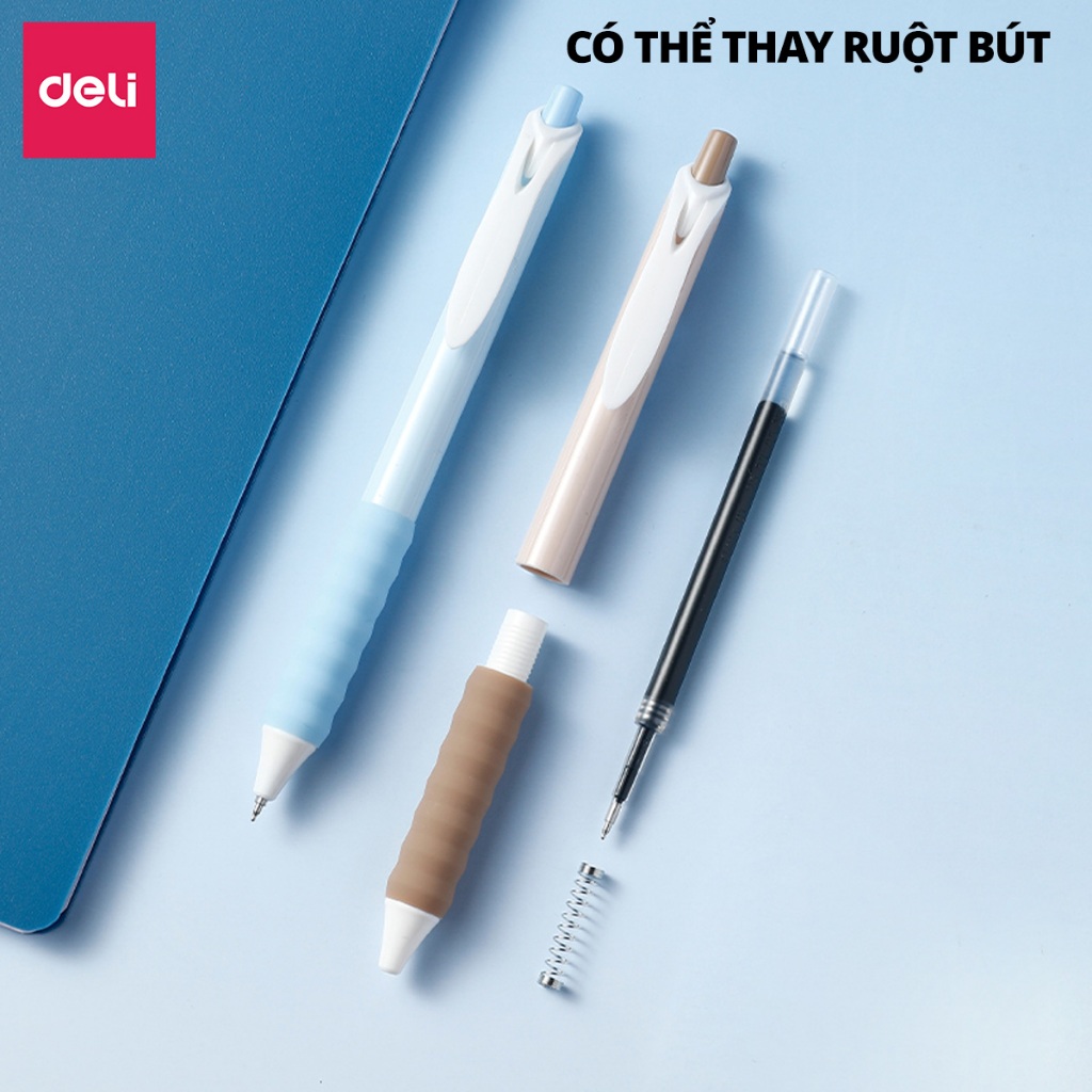 Bút Gel Có Mùi Thơm Deli -Bút Gel Viết Gel Bấm Hương Hoa Quả Ngòi 0.5mm Mực ĐenViết Đẹp Viết Bài Viết Sổ Tay