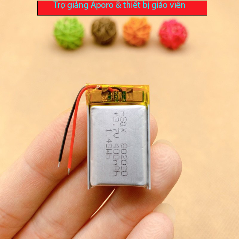Pin mic máy trợ giảng Aporo Lithium Polymer 802030 3.7V 400mAh có mạch ...