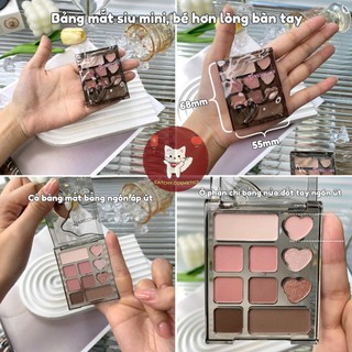 [VEECCI] Bảng Mắt VEECCI 10 Ô Mini Bỏ Túi, Nhũ Mịn Lì Tone Màu Tự Nhiên, 4.2g