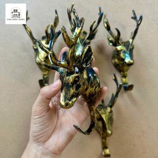 Móc treo hình đầu hươu gắn tường Oabu phong cách cổ điển vintage 09ĐH