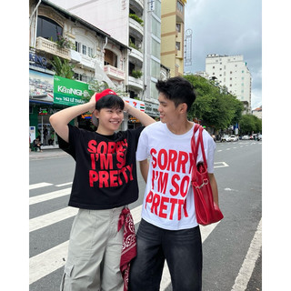 Áo Thun Boxy In Chữ Sorry Im So Pretty LAWI, Áo Thun Local Brand Unisex Nam Nữ Oversize