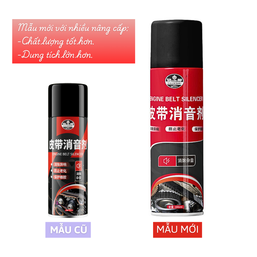 Bình Xịt Dưỡng Dây Curoa Gioăng Cao Su LUJESHI Tăng Tuổi Thọ Dây Đai Giảm Tiếng Ồn Động Cơ Ô Tô