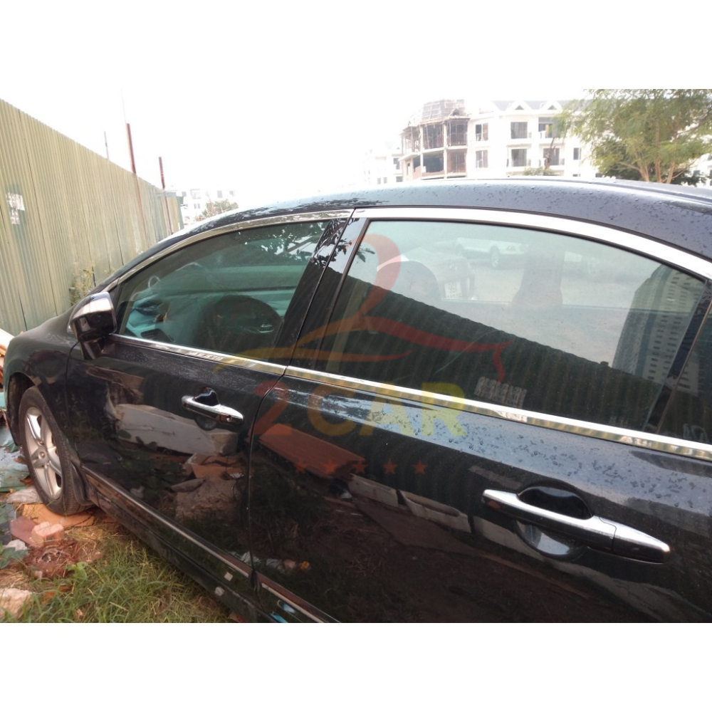 Nẹp viền chân kính và cong kính xe Honda Civic 2007 2008 2009 2010 2011 2012 ( không cột C)