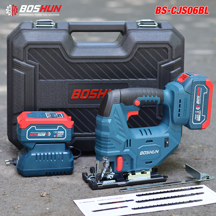 [KÈM 5 LƯỠI] Máy Cưa Lọng Cầm Tay Boshun BS-CJS06BL Tặng Kèm Bộ 5 Lưỡi Cắt