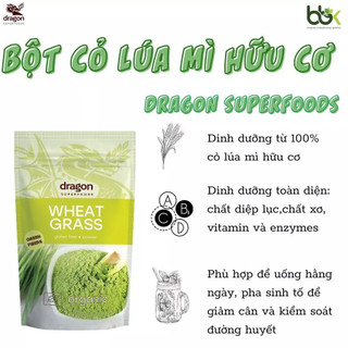 Bột cỏ lúa mì hữu cơ Dragon Superfoods organic wheatgrass 150gr