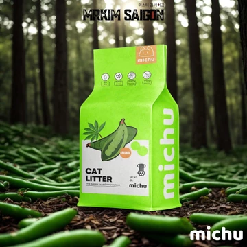 Cát vệ sinh nhà MrKim - Cát Đậu Nành Vệ Sinh Cho Mèo 6L, Tan Trong Nước An Toàn Cho Sức Khoẻ Mèo