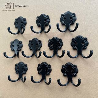 Combo 5-10 móc treo kim loại màu đen gắn tường Oabu phong cách cổ điển vintage 09a