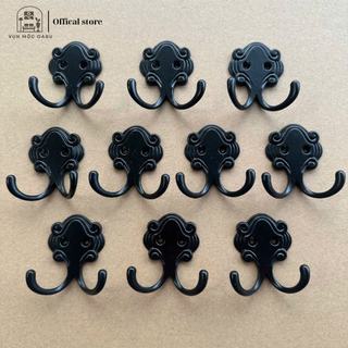 Combo 5-10 móc treo kim loại màu đen gắn tường Oabu phong cách cổ điển vintage 09a