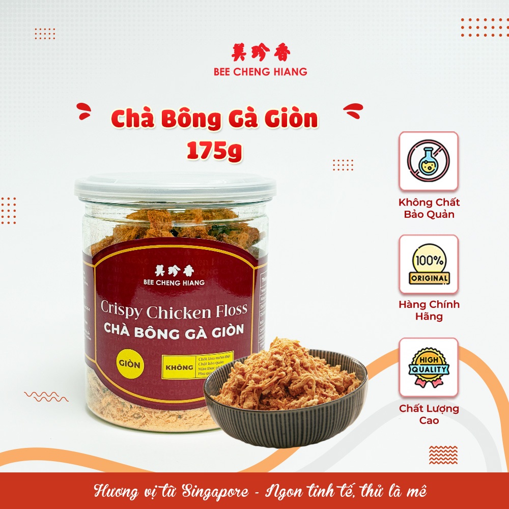 Chà bông gà giòn Bee Cheng Hiang - Crispy Chicken Floss - Singapore Floss