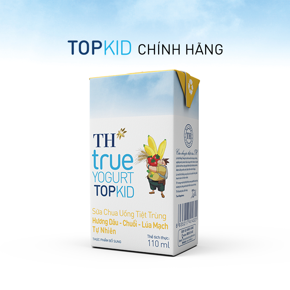 [LIVESTREAM] Thùng sữa chua uống tiệt trùng TOPKID hương dâu-chuối-lúa mạch tự nhiên 110ml x 48 hộp