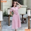 Đầm thiết kế BEMINE cổ tim có cavat may liền dáng chữ A phù hợp đi chơi-MT10605
