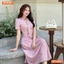 Đầm thiết kế BEMINE cổ tim có cavat may liền dáng chữ A phù hợp đi chơi-MT10605