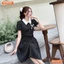 Đầm thiết kế BEMINE cổ sen ngực đính nơ dáng dài tùng xếp ly phù hợp đi làm, đi chơi-MT10173