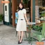 Đầm thiết kế BEMINE cổ sen có khóa kéo trước dáng chữ A phù hợp đi chơi-MT10201
