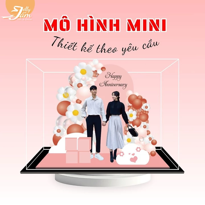 Quà tặng ngày kỷ niệm Mô hình lắp ghép thiết kế, quà tặng độc lạ, dễ thương - size 14cm