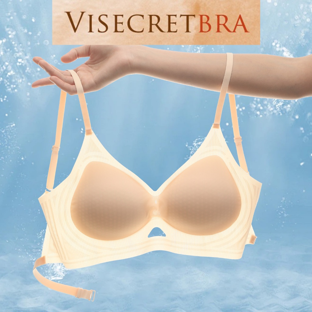 Áo Ngực Áo Lót Bra Visecret Bra Su Đệm Dày Mút 3CM Nâng Ngực Không Lộ Viền Không Gọng Hở Lưng Thoáng Mát -- 240856