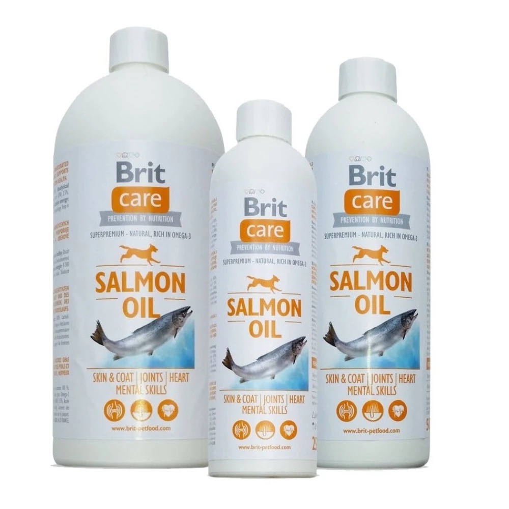 Dầu cá hồi brit care cho chó mèo, mượt lông, giảm rụng lông cho thú cưng, chai chiết 500ml