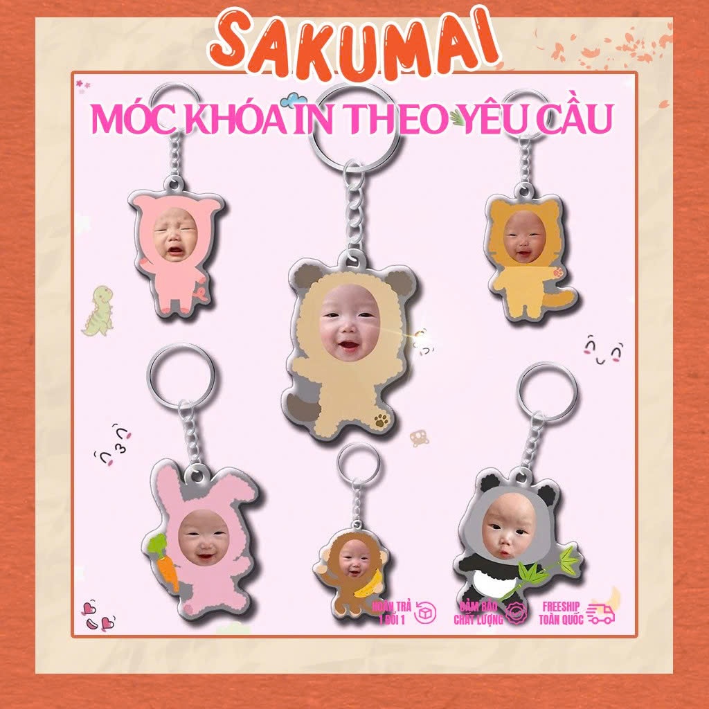 Móc Khoá Chibi, Móc Khoá In Hình Theo Yêu Cầu Phong Cách Dễ Thương In 2 Mặt Acrylic Dùng Làm Quà Tặng Bạn Bè - SakuMai