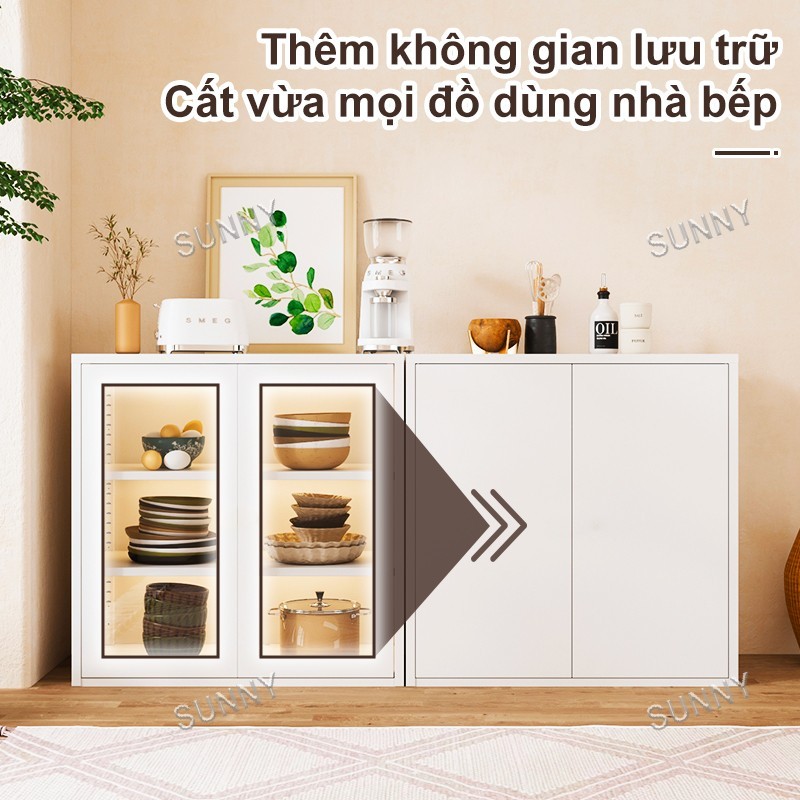 SUNNY Tủ Buffet Đựng Đồ Đa Năng Cao Cấp Tủ Gỗ Mdf Chống Thấm Dung Lượng Lớn Thiết Phù Hợp Làm Tủ Bếp