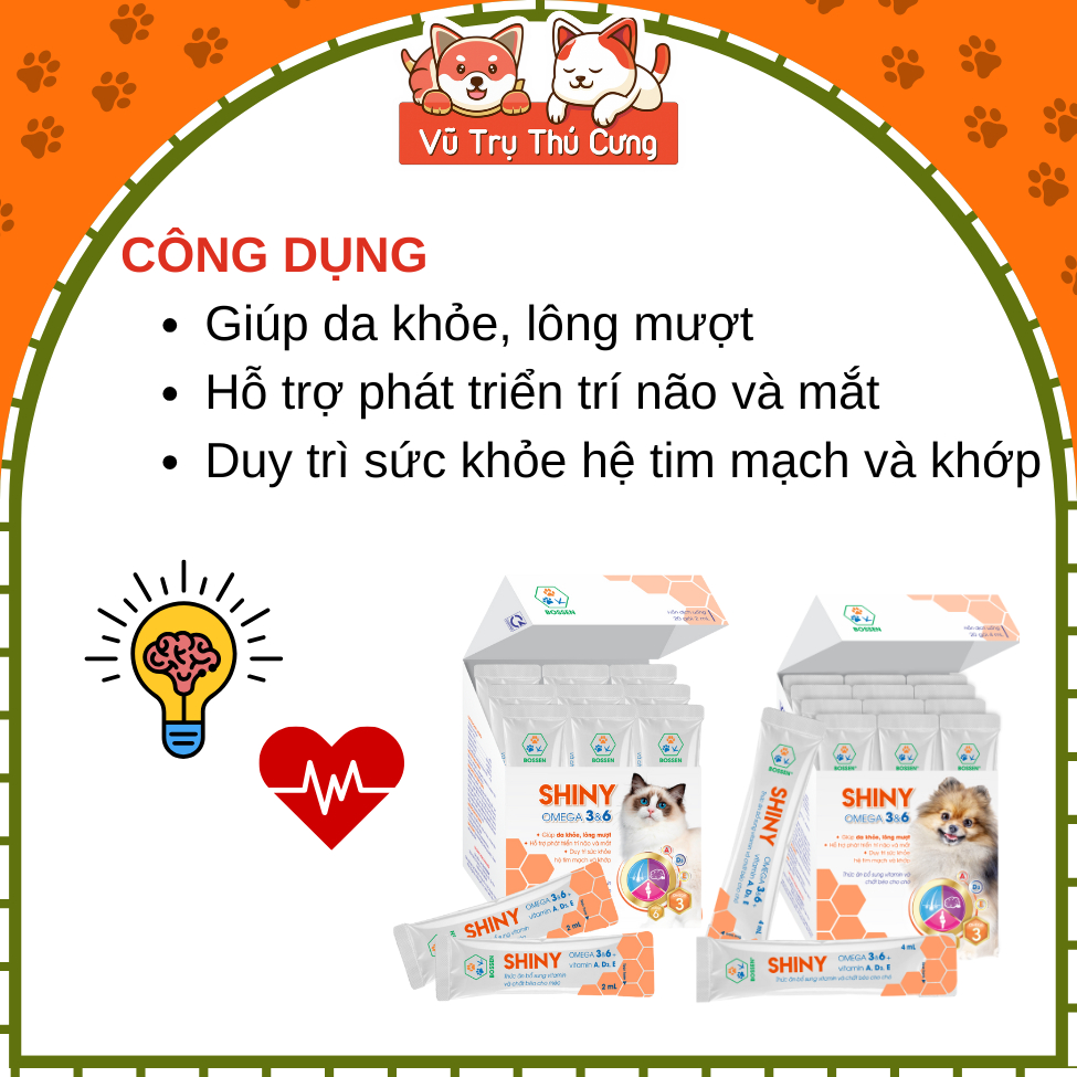 Dầu Cá Hồi Cho Chó Mèo Shiny Bossen Mượt Lông Da