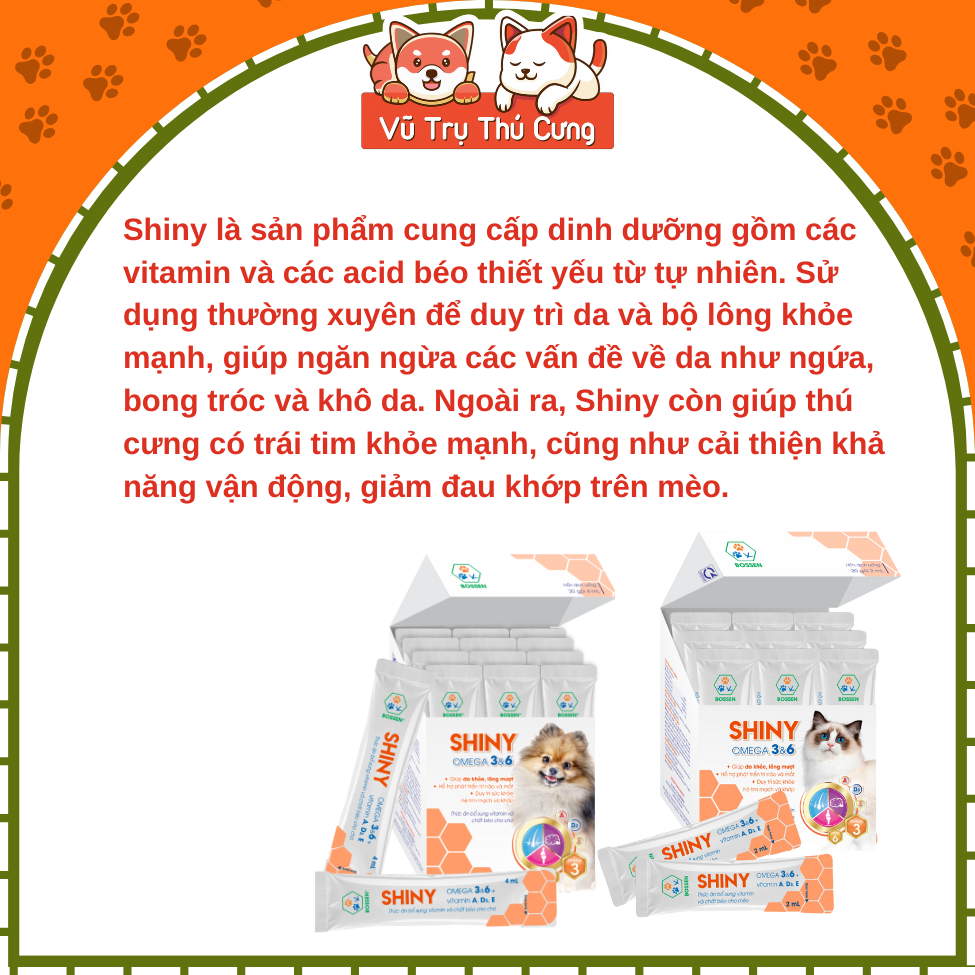 Dầu Cá Hồi Cho Chó Mèo Shiny Bossen Mượt Lông Da