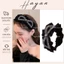 HT008 Băng đô cài tóc đính đá lấp lánh, Bờm cài tóc xếp ly phối nhung đen sang chảnh HT008