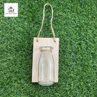 Bảng gỗ kèm lọ thủy tinh OABU decor treo tường, trồng cây thủy sinh BG03