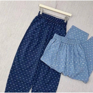 Quần bom quần baggy ống rộng cạp chun co giãn thoải mái chất  mềm mịn chuẩn form in hoan tiết nơ nhí
